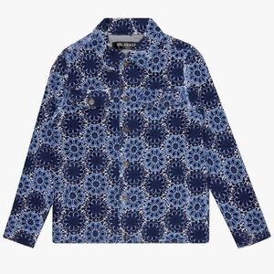Valabasas Men's Blue Patterned Jean Jacket OFFER FRIENDLY